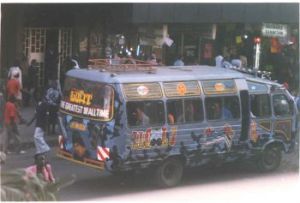 A matutu (private taxi) in the busy streets of Nairobi. Photo: Dr Mbugua wa Mungai